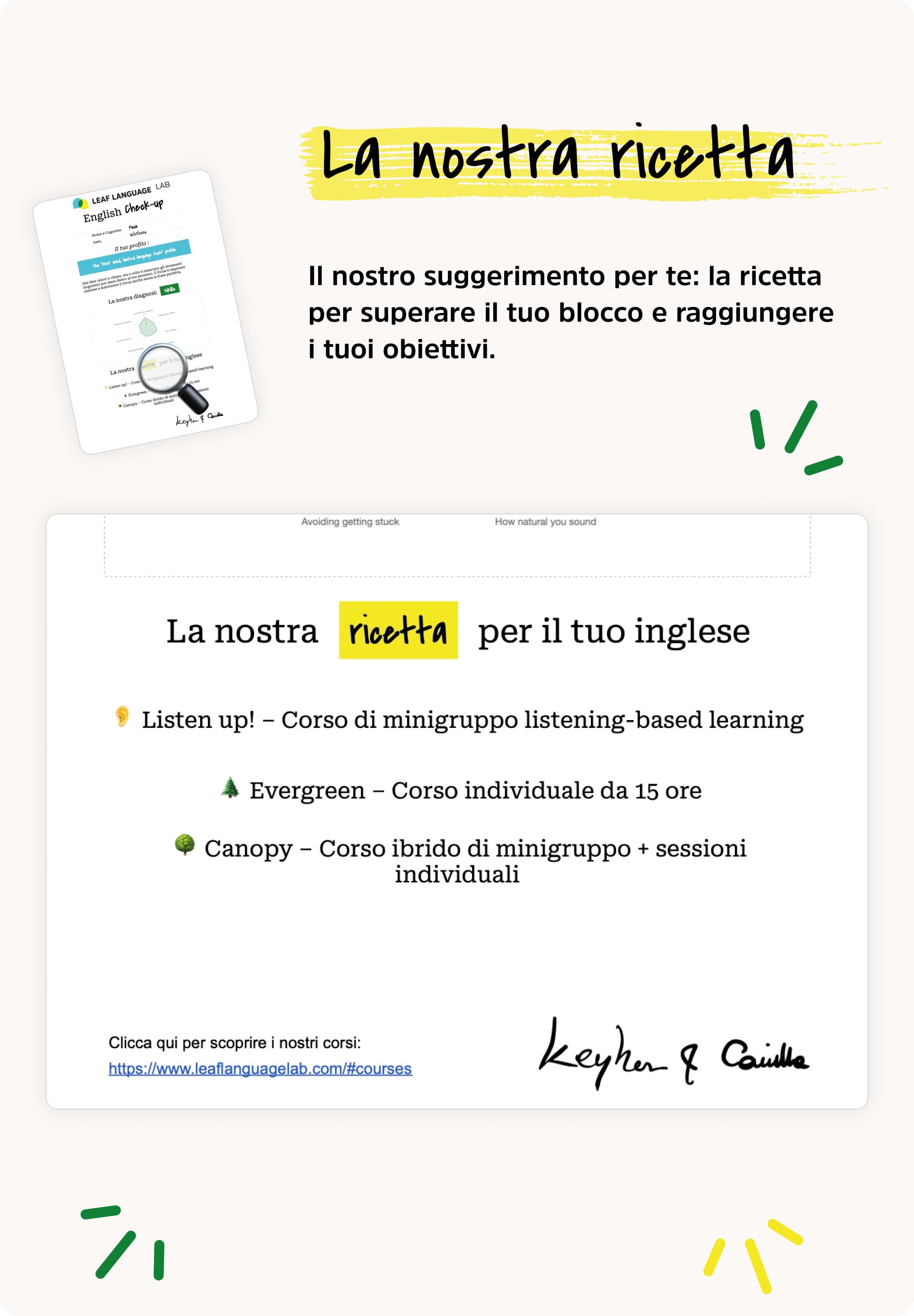 English Check-Up sheet — il nostro suggerimento per te